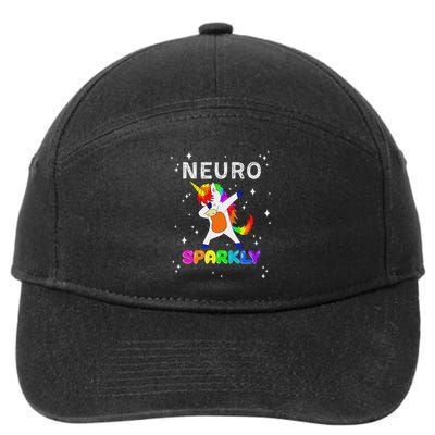 Neurodivergent Neurosparkly Neurodivergence Unicorn Adhd Asd 7-Panel Snapback Hat