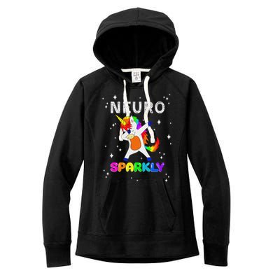 Neurodivergent Neurosparkly Neurodivergence Unicorn Adhd Asd Women's Fleece Hoodie