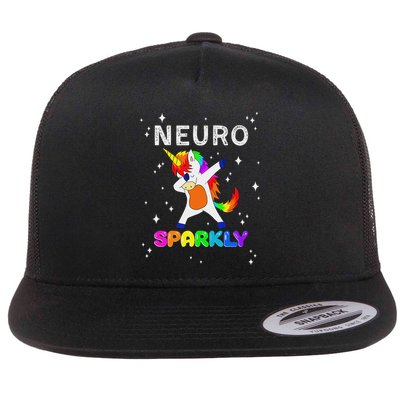 Neurodivergent Neurosparkly Neurodivergence Unicorn Adhd Asd Flatbill Hat