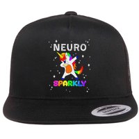 Neurodivergent Neurosparkly Neurodivergence Unicorn Adhd Asd Flatbill Hat