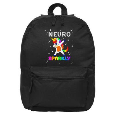 Neurodivergent Neurosparkly Neurodivergence Unicorn Adhd Asd 16 in Basic Backpack