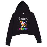 Neurodivergent Neurosparkly Neurodivergence Unicorn Adhd Asd Crop Fleece Hoodie
