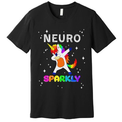 Neurodivergent Neurosparkly Neurodivergence Unicorn Adhd Asd Premium T-Shirt