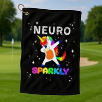 Neurodivergent Neurosparkly Neurodivergence Unicorn Adhd Asd Golf Towel