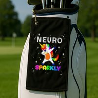 Neurodivergent Neurosparkly Neurodivergence Unicorn Adhd Asd Golf Towel