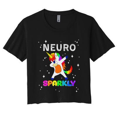 Neurodivergent Neurosparkly Neurodivergence Unicorn Adhd Asd Crop Top