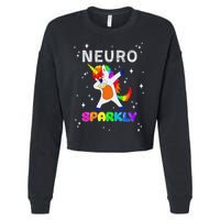 Neurodivergent Neurosparkly Neurodivergence Unicorn Adhd Asd Cropped Pullover Crew