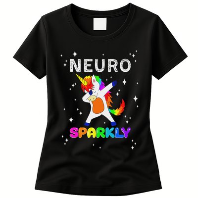 Neurodivergent Neurosparkly Neurodivergence Unicorn Adhd Asd Womens T-Shirt