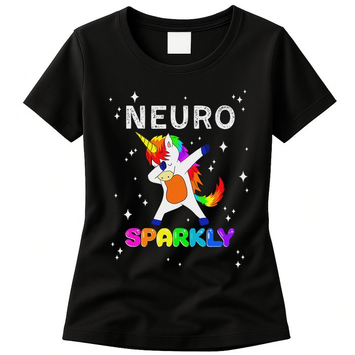 Neurodivergent Neurosparkly Neurodivergence Unicorn Adhd Asd Womens T-Shirt