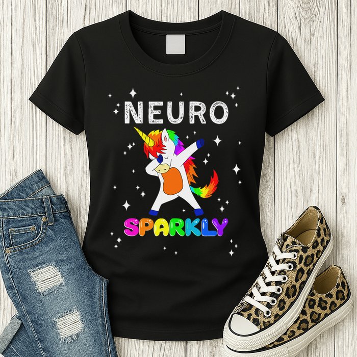 Neurodivergent Neurosparkly Neurodivergence Unicorn Adhd Asd Womens T-Shirt