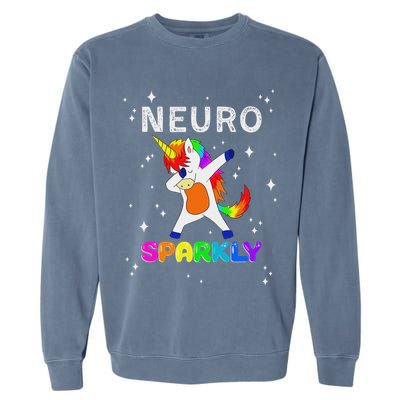 Neurodivergent Neurosparkly Neurodivergence Unicorn Adhd Asd Garment-Dyed Sweatshirt
