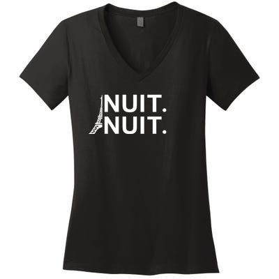 Nuit Nuit Night Night Women's V-Neck T-Shirt