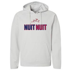 Nuit Nuit Night Night French Words Paris Tower Performance Fleece Hoodie