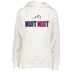 Nuit Nuit Night Night French Words Paris Tower Womens Funnel Neck Pullover Hood