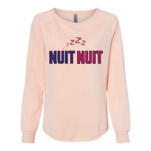 Nuit Nuit Night Night French Words Paris Tower Womens California Wash Sweatshirt