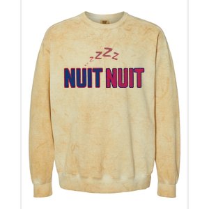 Nuit Nuit Night Night French Words Paris Tower Colorblast Crewneck Sweatshirt