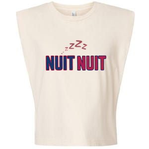 Nuit Nuit Night Night French Words Paris Tower Garment-Dyed Women's Muscle Tee