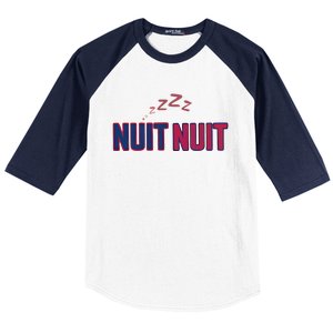 Nuit Nuit Night Night French Words Paris Tower Baseball Sleeve Shirt