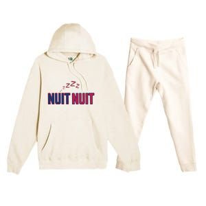 Nuit Nuit Night Night French Words Paris Tower Premium Hooded Sweatsuit Set