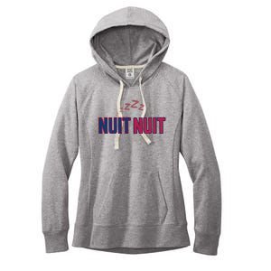 Nuit Nuit Night Night French Words Paris Tower Women's Fleece Hoodie