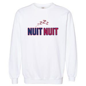 Nuit Nuit Night Night French Words Paris Tower Garment-Dyed Sweatshirt