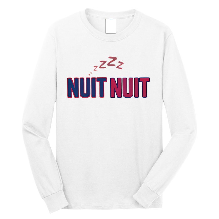 Nuit Nuit Night Night French Words Paris Tower Long Sleeve Shirt