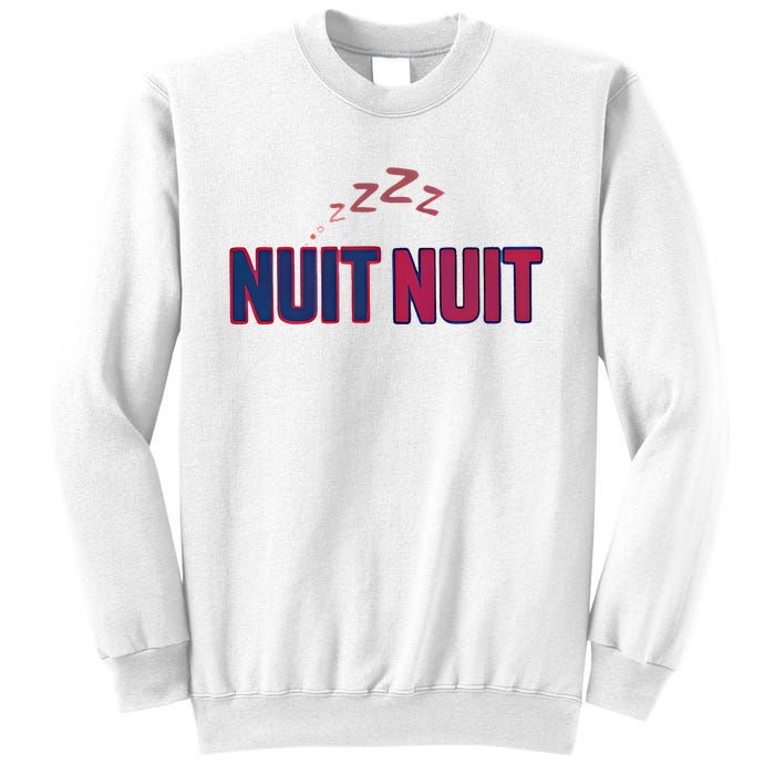 Nuit Nuit Night Night French Words Paris Tower Sweatshirt