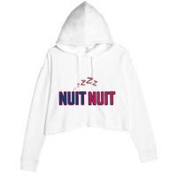 Nuit Nuit Night Night French Words Paris Tower Crop Fleece Hoodie