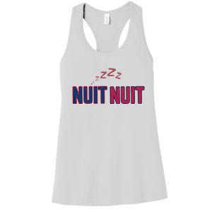 Nuit Nuit Night Night French Words Paris Tower Women's Racerback Tank