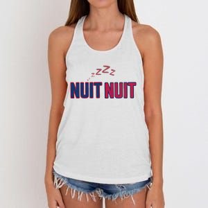 Nuit Nuit Night Night French Words Paris Tower Women's Knotted Racerback Tank