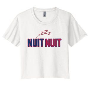 Nuit Nuit Night Night French Words Paris Tower Women's Crop Top Tee