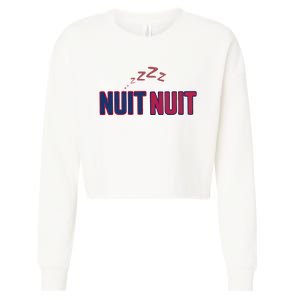 Nuit Nuit Night Night French Words Paris Tower Cropped Pullover Crew