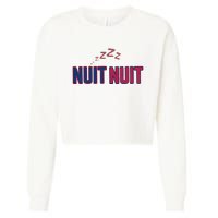 Nuit Nuit Night Night French Words Paris Tower Cropped Pullover Crew