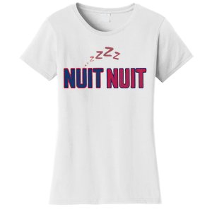 Nuit Nuit Night Night French Words Paris Tower Women's T-Shirt