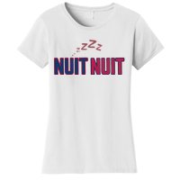 Nuit Nuit Night Night French Words Paris Tower Women's T-Shirt