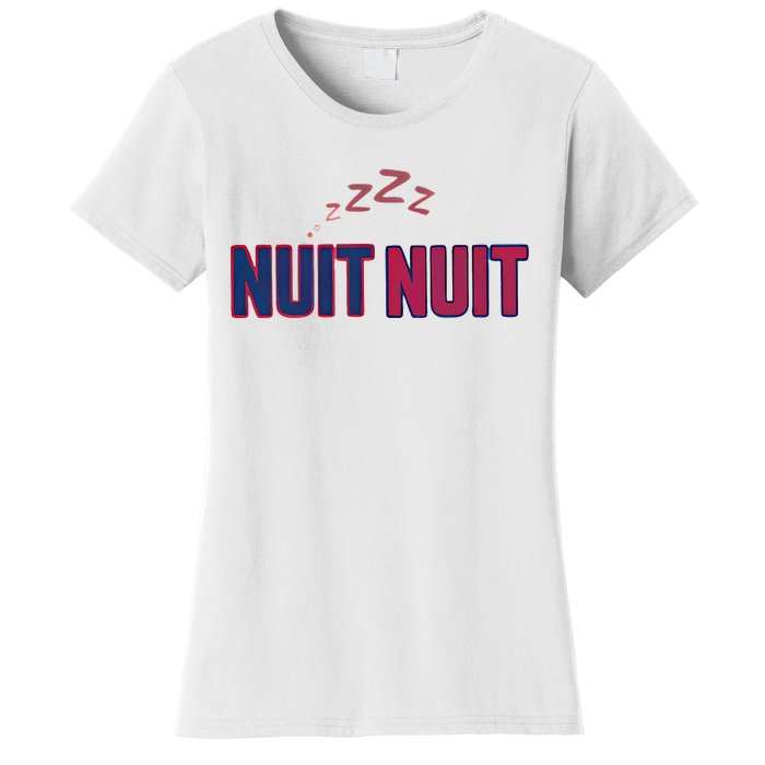 Nuit Nuit Night Night French Words Paris Tower Women's T-Shirt