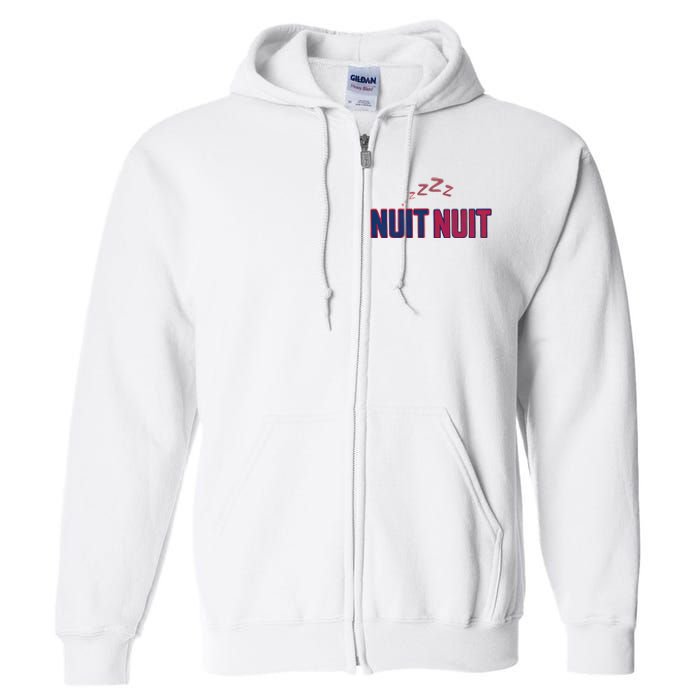 Nuit Nuit Night Night French Words Paris Tower Full Zip Hoodie