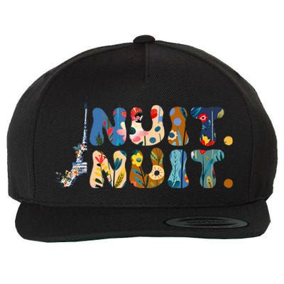 Nuit Nuit Night Night French Words Paris Tower Wool Snapback Cap