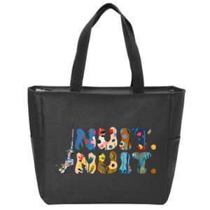 Nuit Nuit Night Night French Words Paris Tower Zip Tote Bag