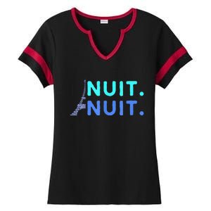 Nuit Nuit Night Night French Words Paris Tower Eiffel Ladies Halftime Notch Neck Tee