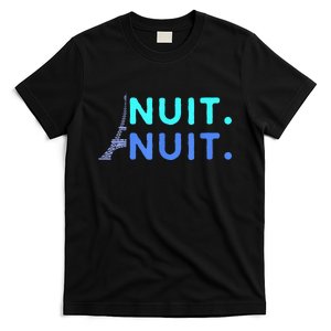 Nuit Nuit Night Night French Words Paris Tower Eiffel T-Shirt