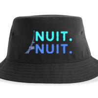 Nuit Nuit Night Night French Words Paris Tower Eiffel Sustainable Bucket Hat