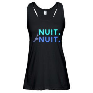 Nuit Nuit Night Night French Words Paris Tower Eiffel Ladies Essential Flowy Tank