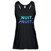 Nuit Nuit Night Night French Words Paris Tower Eiffel Ladies Essential Flowy Tank