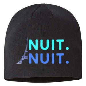 Nuit Nuit Night Night French Words Paris Tower Eiffel Sustainable Beanie