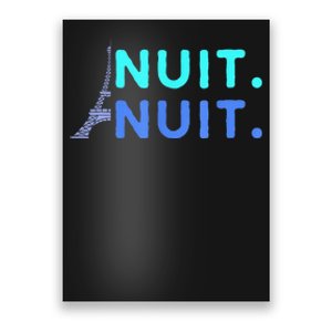 Nuit Nuit Night Night French Words Paris Tower Eiffel Poster