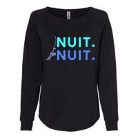 Nuit Nuit Night Night French Words Paris Tower Eiffel Womens California Wash Sweatshirt