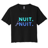 Nuit Nuit Night Night French Words Paris Tower Eiffel Women's Crop Top Tee