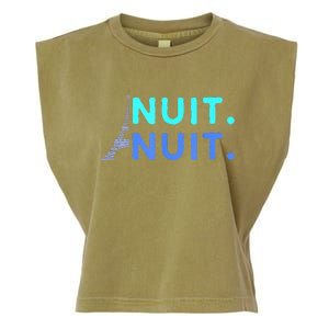 Nuit Nuit Night Night French Words Paris Tower Eiffel Garment-Dyed Women's Muscle Tee