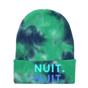 Nuit Nuit Night Night French Words Paris Tower Eiffel Tie Dye 12in Knit Beanie